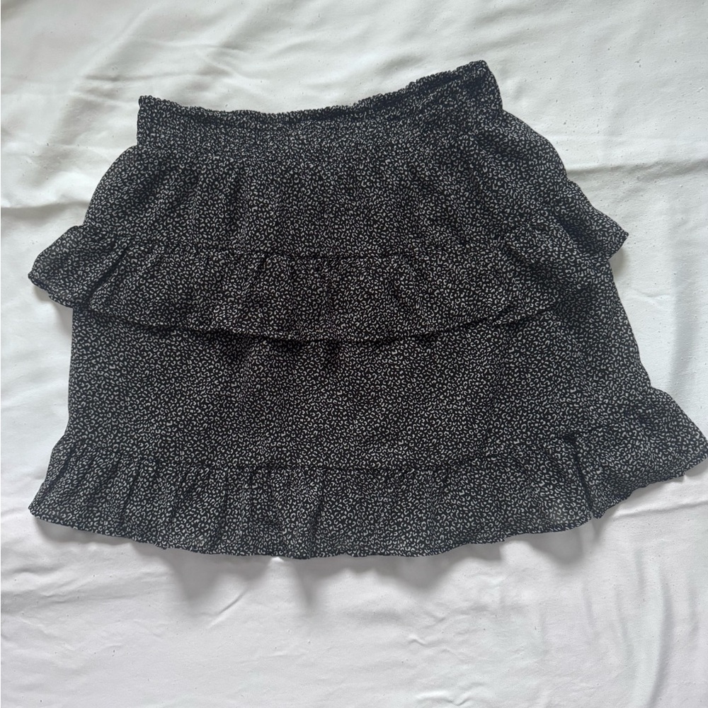 Black Ruffle Mini Skirt